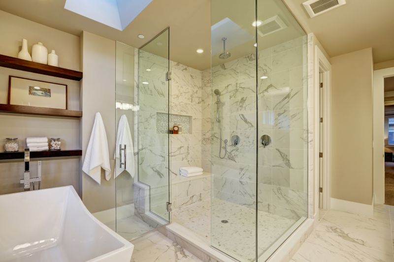Elegant Shower with Built-in Bench